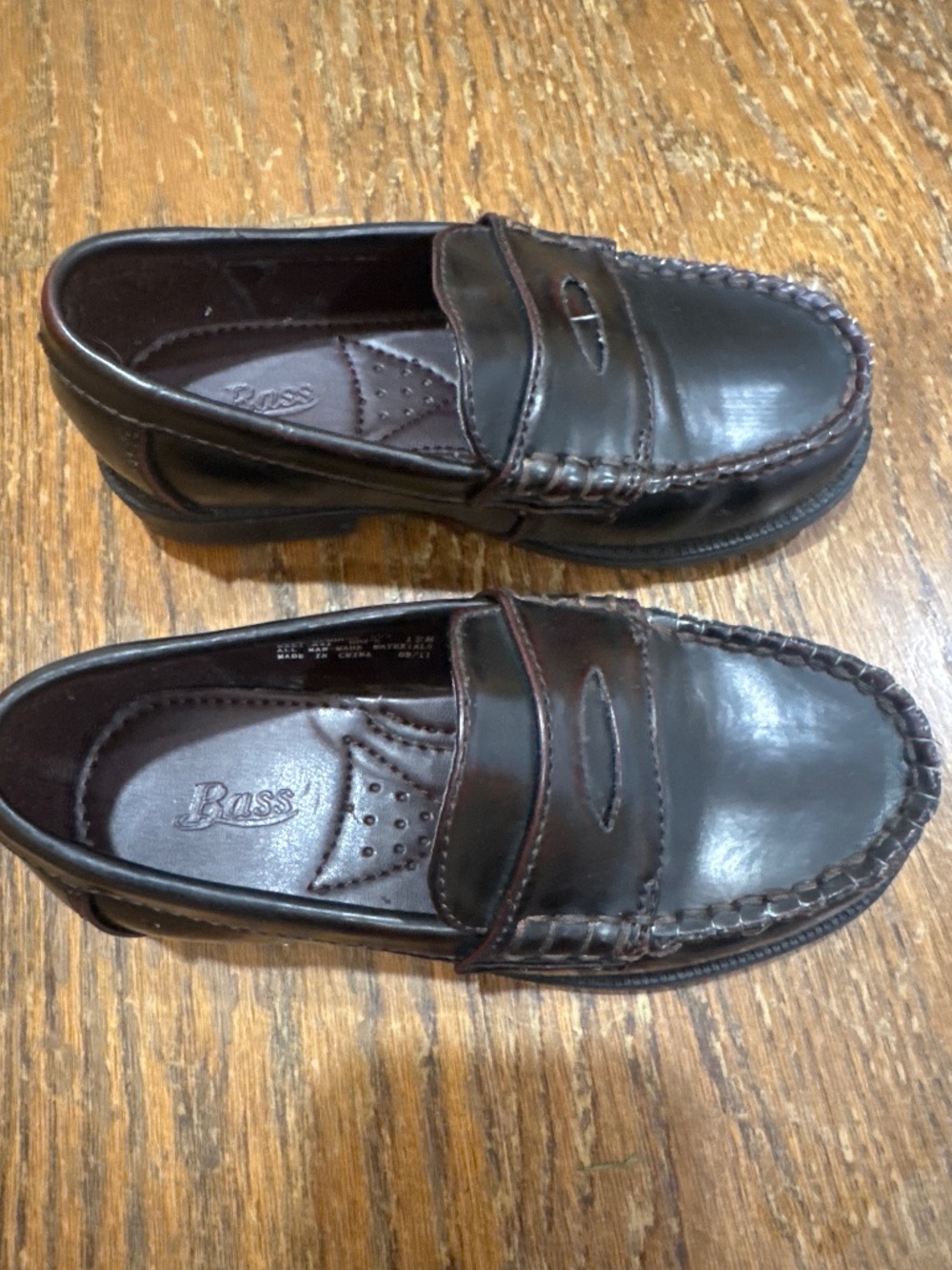 Boys leather loafer shoes
